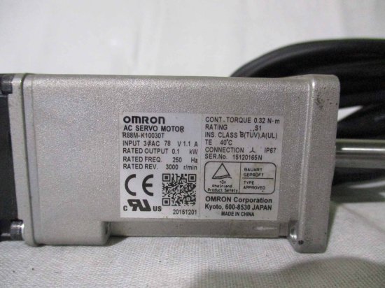 中古 OMRON ACサーボモータ R88M-K10030T/R88A-CRKA003S/R88A-CAK003C - growdesystem