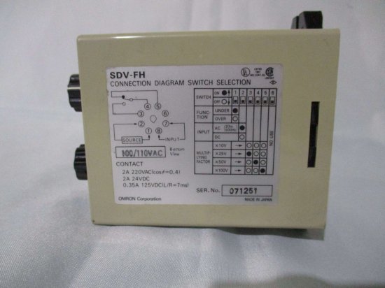 中古OMRON SDV-FH6 AC100/110 ボルティジ・センサ 単動作形 - growdesystem