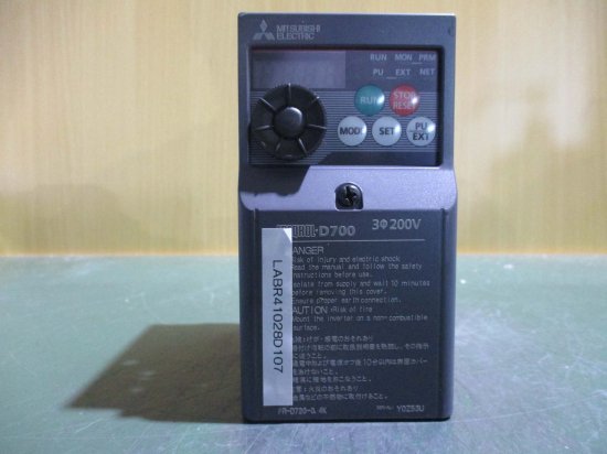 中古 MITSUBISHI FR-D720-0.4K 200V インバータ - growdesystem
