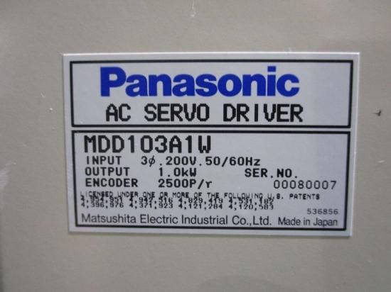 中古 Panasonic MDD103A1W ACサーボドライバ - growdesystem