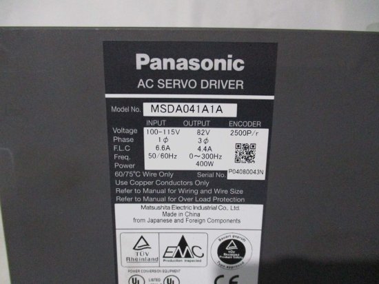 中古 Panasonic サーボドライバー MSDA041A1A - growdesystem