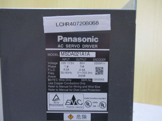 中古 Panasonic AC SERVO DRIVER MSDA021A1A ACサーボアンプ 200W - growdesystem