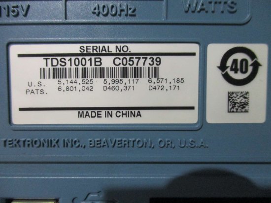 中古 Tektronix ２ch デジタルオシロスコープ TDS1001B 40MHz 500MS/s 通電OK - growdesystem