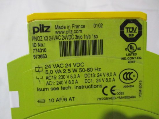 中古 pilz PNOZ X3 安全リレー 24VAC 24VDC 5.0VA - growdesystem