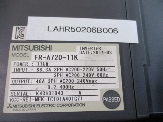 中古 MITSUBISHI INVERTER FR-A720-11K インバータ 三相 200-220V 11KW - growdesystem