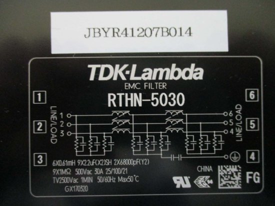 中古TDK-Lambda RTHN-5030 TDKラムダ 低背 ノイズフィルタ EMCフィルタ 高減衰三相500V - growdesystem