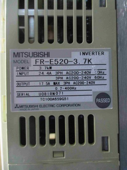 中古 MITSUBISHI INVERTER FR-E520-3.7K インバータ 3.7kW - growdesystem