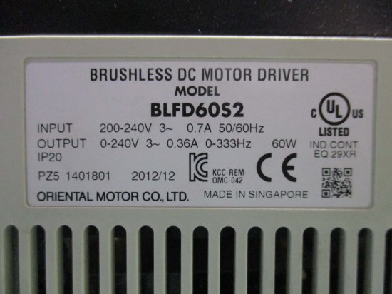 中古 ORIENTAL VEXTA BRUSHLESS DC MOTOR DRIVER BLFD60S2 ブラシレスDCモータードライバー -  growdesystem