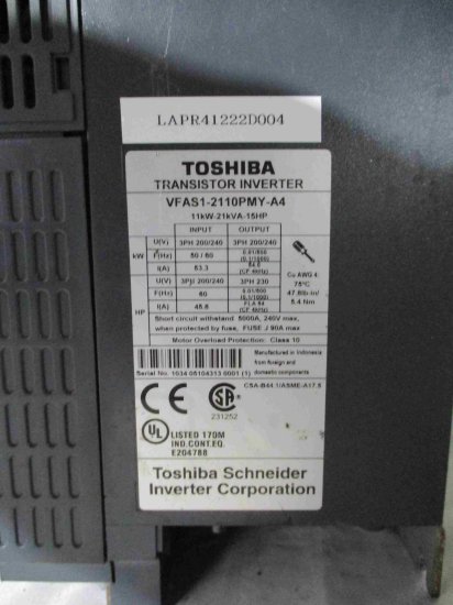 中古TOSHIBA インバータ VFAS1-2110PMY-A4 三相 200V 11kW - growdesystem