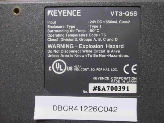 中古 KEYENCE VT3-Q5S TFTカラー タッチパネル 5型 - growdesystem