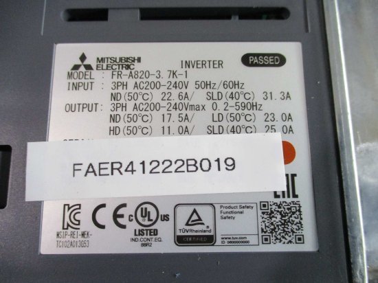 新古 MITSUBISHI INVERTER FR-A820-3.7K-1 - growdesystem