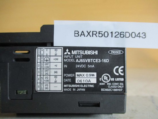 中古MITSUBISHI INPUT UNIT MELSEC AJ65VBTCE3-16D CC-Link小形タイプリモートユニット -  growdesystem