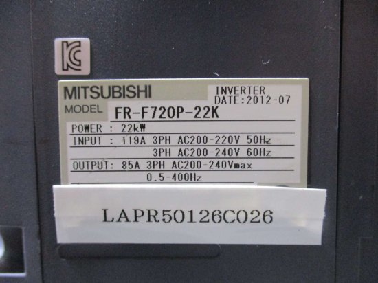 中古MITSUBISHI Electric Inverter F-700P FR-F720P-22K 22kw 200-240V