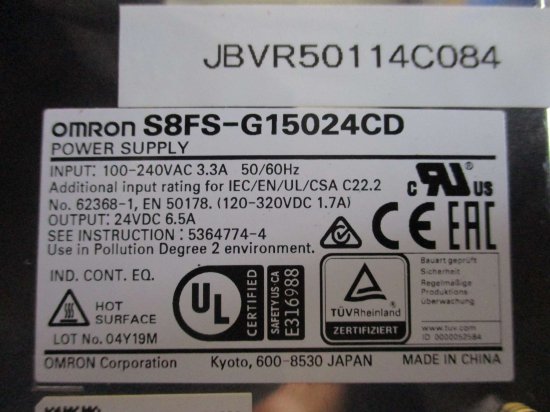 中古 Omron スイッチング 電源 24V dc 6.5A S8FS-G15024CD - growdesystem