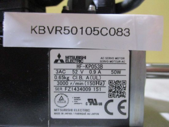 中古 MITSUBISHI AC SERVO MOTOR HF-KP053B AC サーボモーター 50W - growdesystem