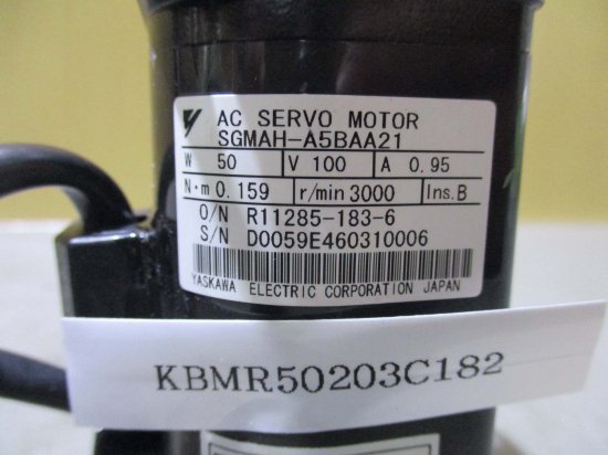 中古 YASKAWA AC SERVO MOTOR SGMAH-A5BAA21 ACサーボモーター 100V 0.95A 50W -  growdesystem