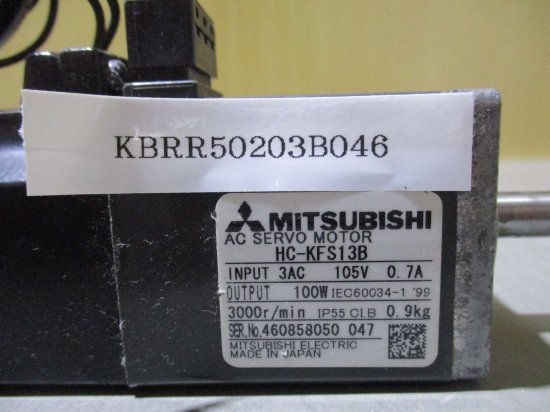 中古 MITSUBISHI AC SERVO MOTOR HC-KFS13B サーボモータ 100W - growdesystem