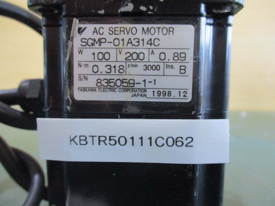 中古Yaskawa servo motor SGMP-01A314C 100W 200V 0.89A - growdesystem