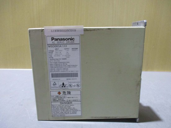 中古 Panasonic AC SERVO DRIVER MSD083A1XX ACサーボドライバ 750W