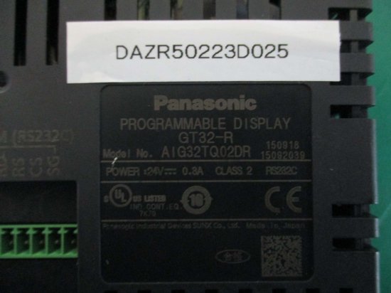 中古 PANASONIC PROGRAMMABLE DISPLAY GT32-R プログラマブル表示器 通電OK - growdesystem