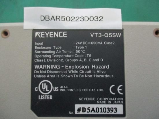 中古 KEYENCE VT3-Q5SW タッチパネルディスプレイ 通電OK - growdesystem