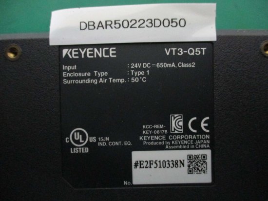 中古 KEYENCE VT3-Q5T タッチパネルディスプレイ 通電OK - growdesystem