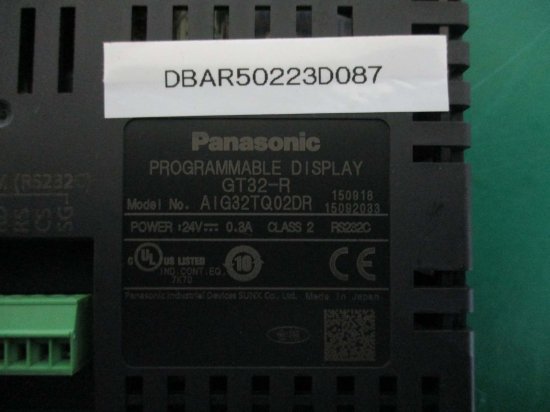 中古 PANASONIC PROGRAMMABLE DISPLAY GT32-R プログラマブル表示器 