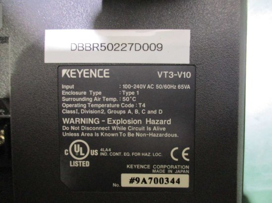 中古 KEYENCE touch panel display VT3-V10 タッチパネルディスプレイ 通電OK - growdesystem