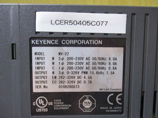 中古 KEYENCE MV-22 AC servo amplifier - growdesystem