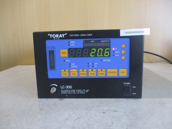 中古 TORAY OXYGEN ANALYZER LC-300 酸素分析装置 100V 通電OK - growdesystem