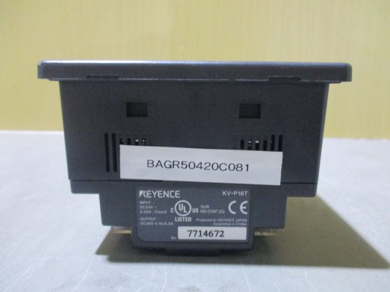 中古 KEYENCE KV-P16T Programmable Controllers DC24V 0.22A CLASS2 -  growdesystem