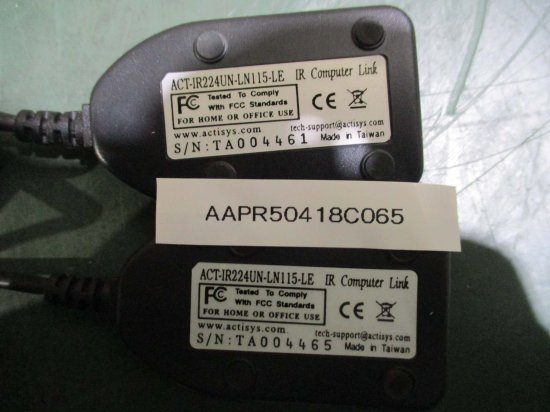中古 ACTISYS ACT-IR224UN-LN115-LE 赤外線USBアダプタ 2セット 