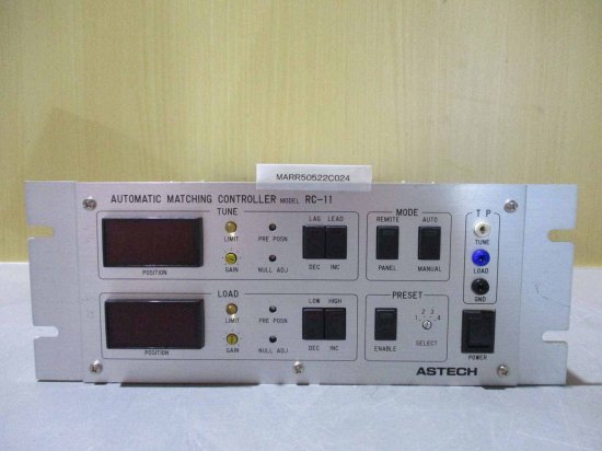 中古 ASTECH AUTOMATIC MATCHING CONTROLLER RC-11 自動マッチングコントローラー AC100V 0.5A  通電OK - growdesystem