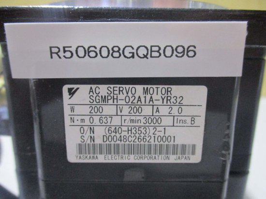 中古 YASKAWA AC SERVO MOTOR SGMPH-02A1A-YR32 ACサーボモーター - growdesystem