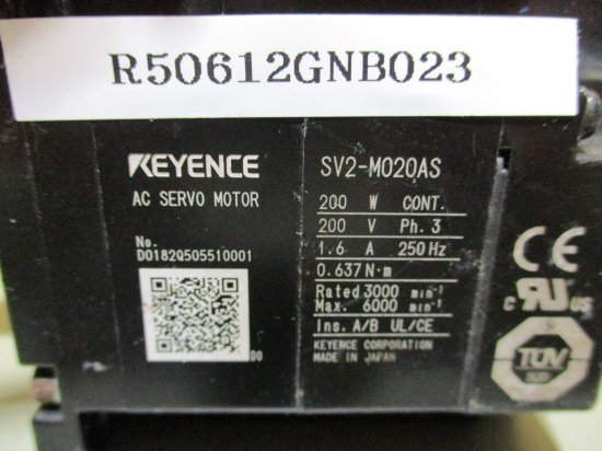 中古 KEYENCE AC SERVO MOTOR SV2-M020AS AC サーボモーター 200W - growdesystem