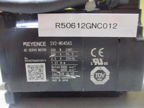 中古 KEYENCE AC SERVO MOTOR SV2-M040AS AC サーボモーター 400W - growdesystem