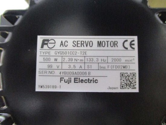 新古 Fuji Electric GYG501CC2-T2E AC Servo Motor 500W - growdesystem