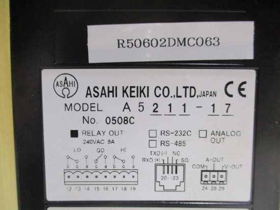 中古ASAHI KEIKI A5211-17 input model YA5000-17 ロードセル用デジタルパネルメータ2個 -  growdesystem