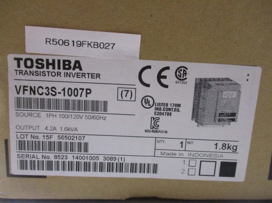 新古 TOSHIBA 東芝 VFNC3S-1007P TRANSISTOR INVERTER トランジスタインバーター - growdesystem