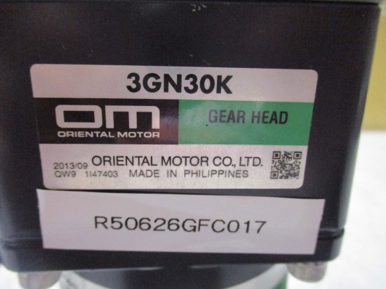 中古 ORIENTAL MOTOR 3GN30K 平行軸ギヤヘッド / 3RK15GN-AW2 レバー