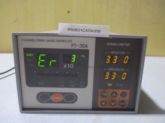 中古 DIAVAC LIMITED CHANNEL PIRANI GAUGE CONTROLLER PT-3DA ピラニ真空計 通電OK -  growdesystem