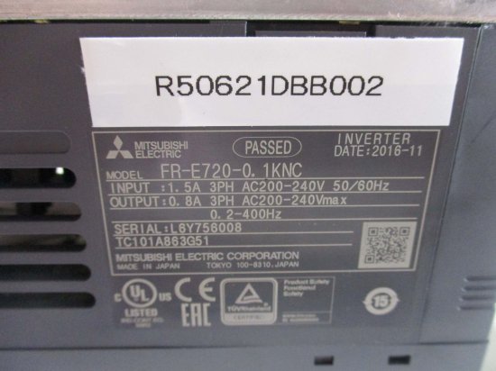 中古 MITSUBISHI FR-E720-0.1KNC インバ ータ 1.5A AC200-240V 2個