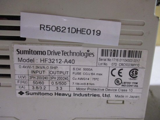 中古 Sumitomo HF3212-A40 インバータ - growdesystem