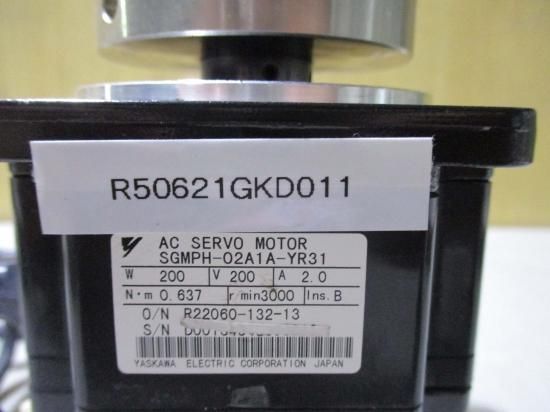 中古 YASKAWA AC SERVO MOTOR SGMPH-02A1A-YR31 ACサーボモーター - growdesystem