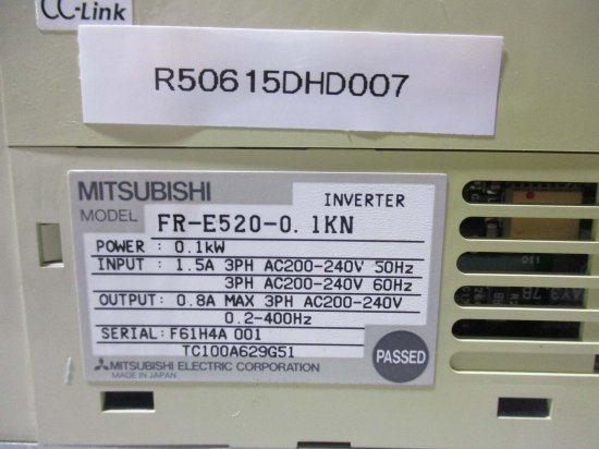 中古 MITSUBISHI FR-E520-0.1KN インバーター 0.1kW 4個 - growdesystem