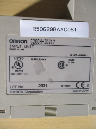 中古 OMRON PLC 入力ユニット C200H-ID217 プログラマブルコントローラ