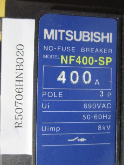 中古 MITSUBISHI NF400-SP 3P 400A 690VAC ノーヒューズ遮断器 - growdesystem