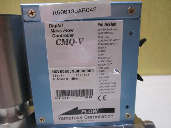 中古 YAMATAKE DIGITAL MASS FLOW CONTROLLER CMQ-V MQV0050JSUN0000D0 -  growdesystem