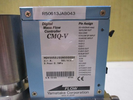 中古 YAMATAKE DIGITAL MASS FLOW CONTROLLER CMQ-V MQV0050JSUN0000D0