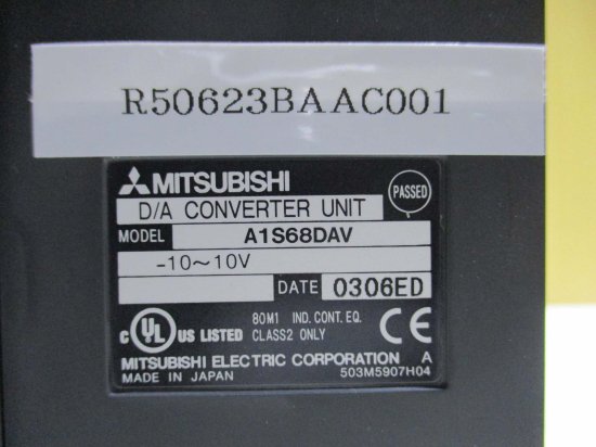 中古 MITSUBISHI D/A CONVERTER UNIT A1S68DAV デジタルアナログ変換ユニット - growdesystem